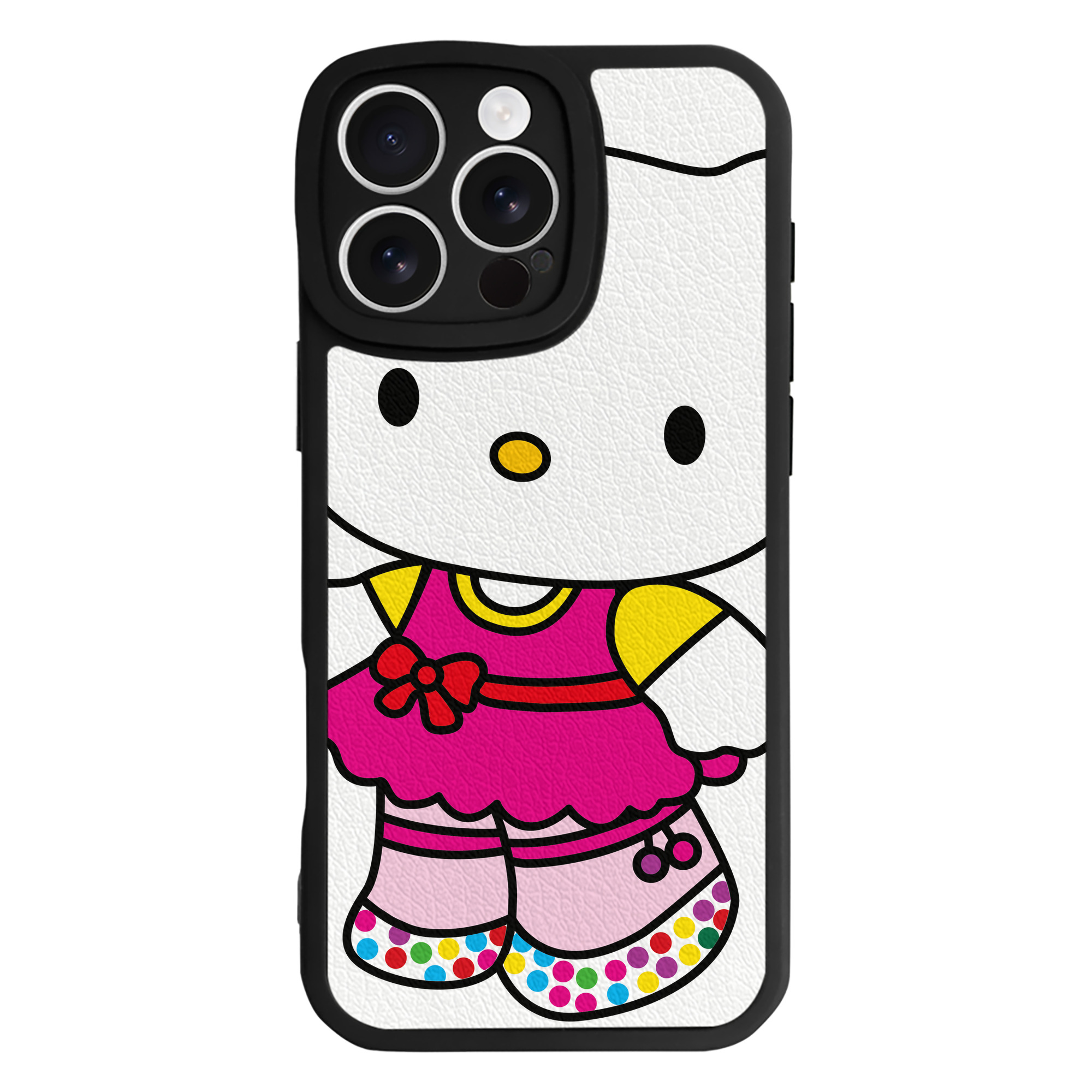 （画像用） Hello Kitty ハローキティ 【iPhone 16シリーズ対応】シリコンスマホケース（レザー調） 材質：シリコン